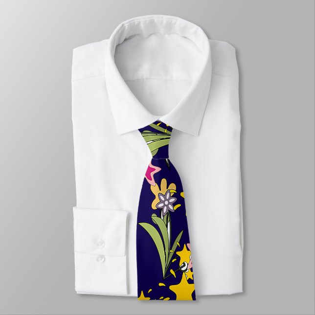 Stars And Flowers  Tie (Tied)