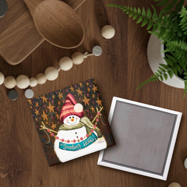 Stars and Hugs Snowman Christmas Inspirivity Magnet (Creator Uploaded)