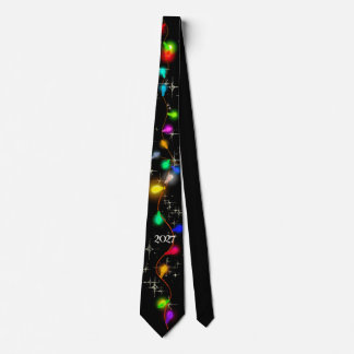 Stars and lighting garlands New Year 2027 Tie