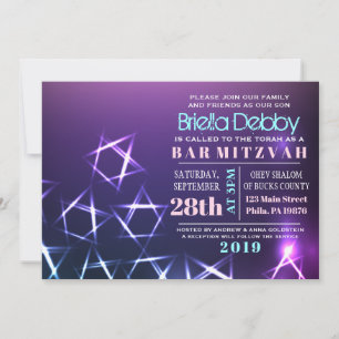 STARS and LIGHTS Bar Bat Mitzvah Invitation