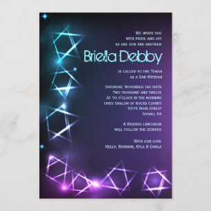 STARS and LIGHTS Bar Bat Mitzvah Invitation