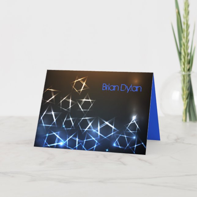 STARS and LIGHTS Bar Bat Mitzvah Thank You Card (Front)