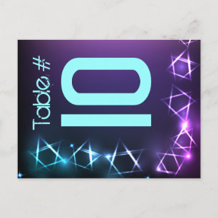 STARS and LIGHTS Table Number Seating Card