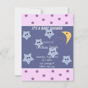 Stars and Moon Baby Shower Invitation