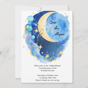 Stars and Moon Baby Shower Invitation