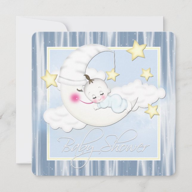 Stars and Moon Baby Shower Invitation (Front)