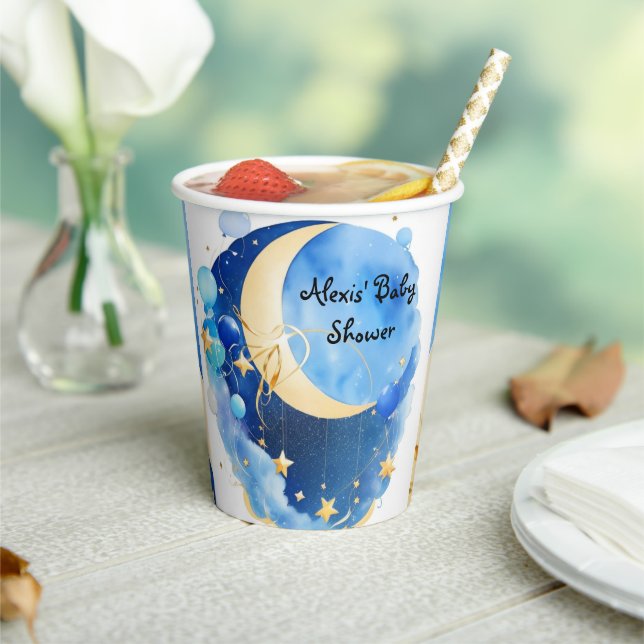 Stars and Moon Baby Shower Paper Cups (Insitu)