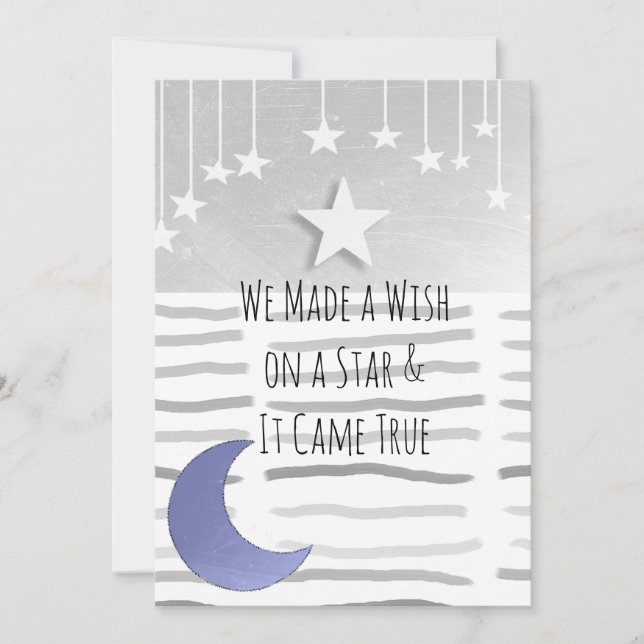 Stars and Moon Boy's  Baby Shower Invitation (Front)