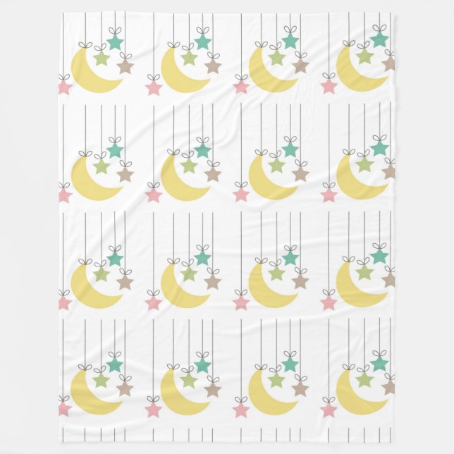 Stars and Moon Fleece Blanket (Front)