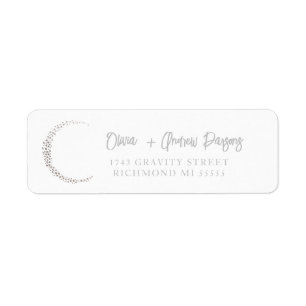 Stars and Moon Hand Lettered Script Address Label