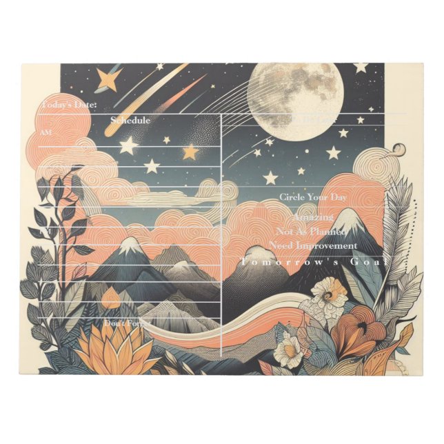 Stars and Moon Lovely Decorative notepads (Front)