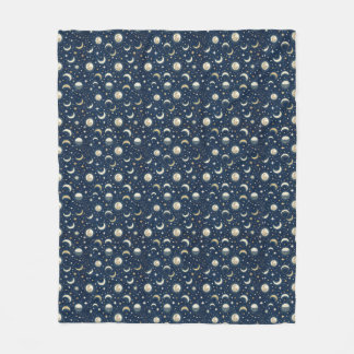 Stars and Moon Pattern Fleece Blanket