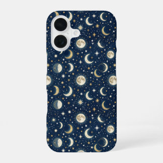 Stars and Moon Pattern iPhone 16 Case