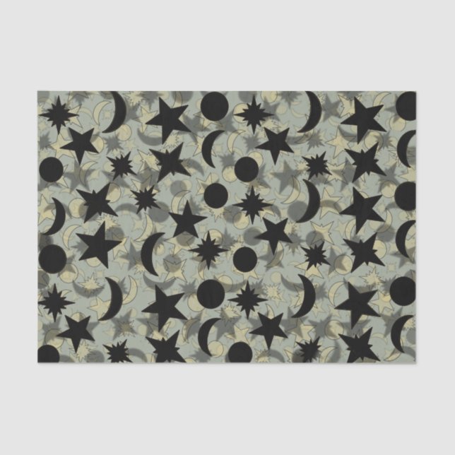 STARS AND MOONS by Slipperywindow Tissue Paper (Front)