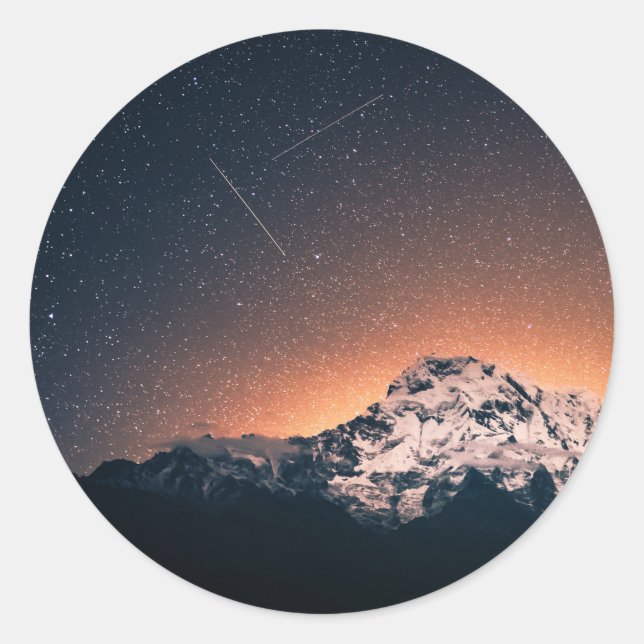Stars and Mountains Classic Round Sticker (Front)
