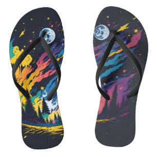 Stars and night sky flip flops