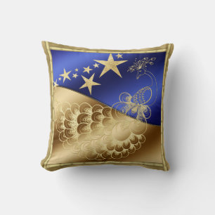 Stars and Peacock Throw Pillow