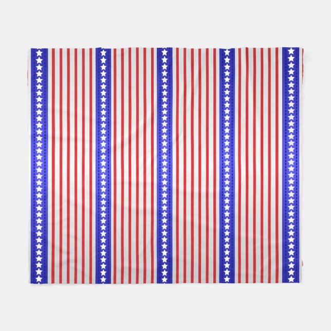 Stars and Pinstripes Fleece Blanket (Front (Horizontal))