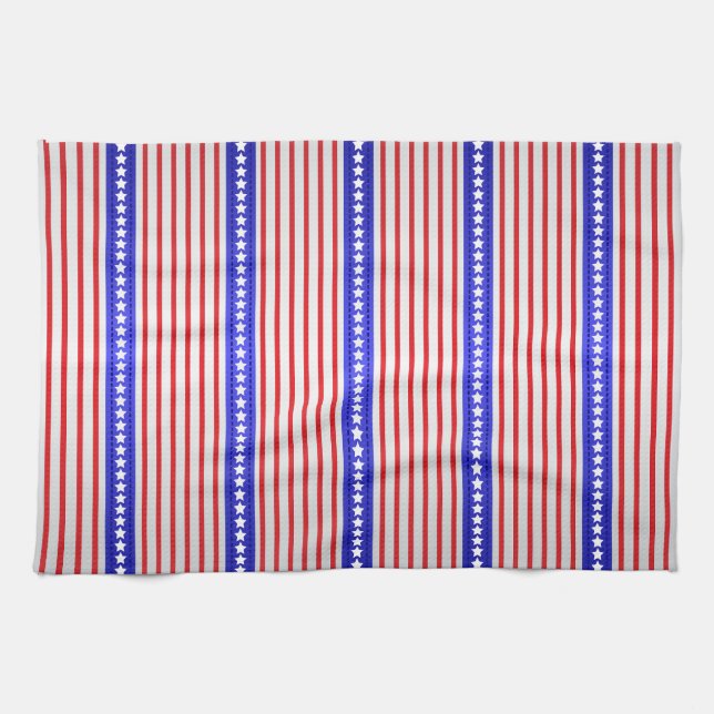 Stars and Pinstripes Tea Towel (Horizontal)