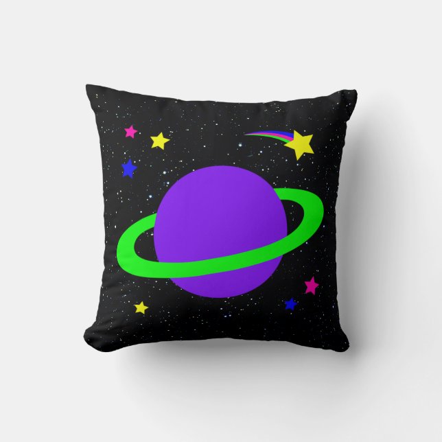 Stars and  Planet Throw Pillow (Front)