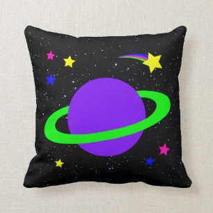 Stars and Planet Throw Pillow