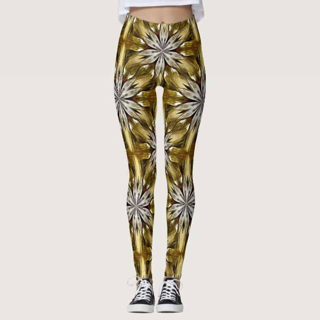 Stars And Shapes Abstract Art Pattern Leggings (Front)