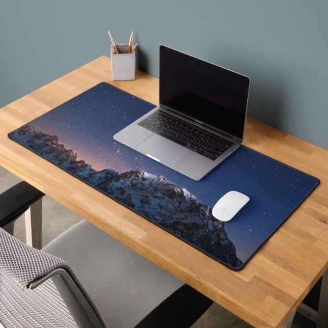 Stars and snowy mountains desk mat (Office 2)