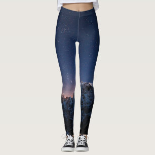 Stars and snowy mountains leggings