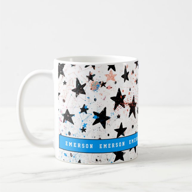 stars and space fun astronomy pattern coffee mug (Left)