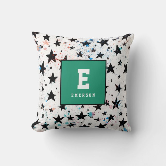 stars and space fun astronomy pattern cushion (Front)