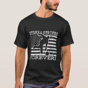 Stars And Strikes Forever Bowling American Flag Bo T-Shirt