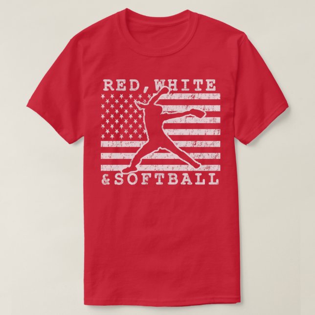 Stars and Strikes Forever Fastpitch Softball Ameri T-Shirt (Design Front)