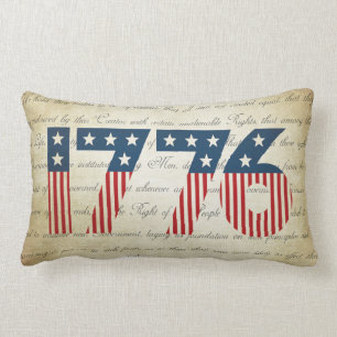 Stars and Stripes 1776 Independence Day Lumbar Cushion