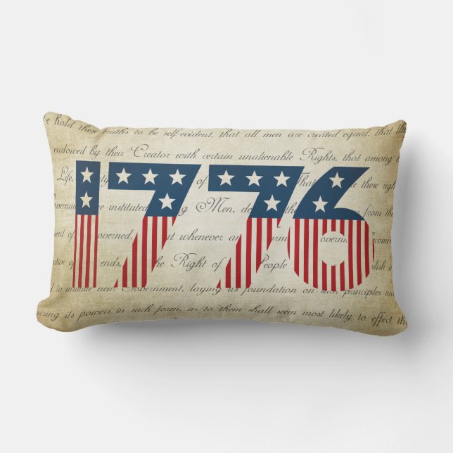 Stars and Stripes 1776 Independence Day Lumbar Cushion (Front)