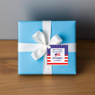 Stars and Stripes 1st Birthday Favour Tags