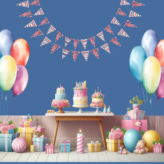 Stars And Stripes 4th July Red White Blue Birthday Bunting