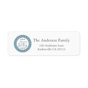Stars and Stripes 4th of July Address Labels
