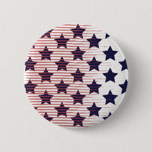 Stars and Stripes 4th of July America 6 Cm Round Badge