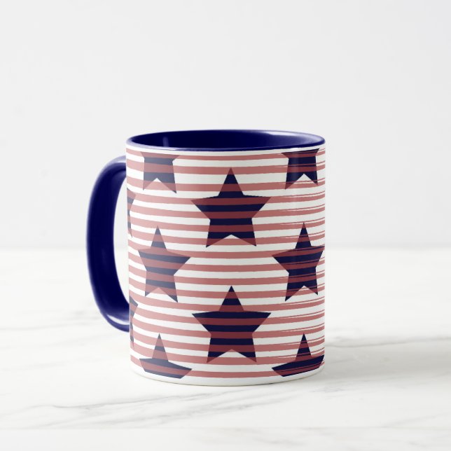 Stars and Stripes 4th of July America Chic Mug (Front Left)
