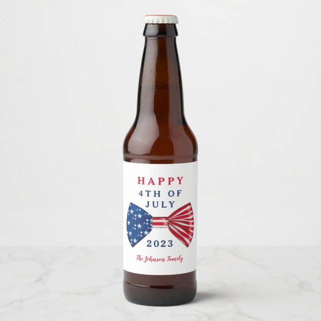 Stars And Stripes 4th Of July Classic  Beer Bottle Label (Front)