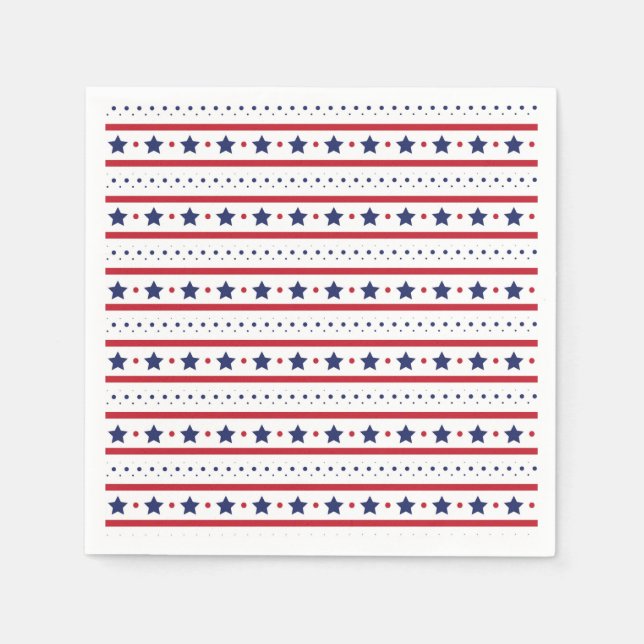 Stars and Stripes 4th of July  Napkin (Front)