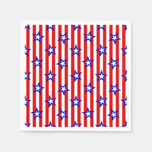 Stars and Stripes 4th of July  Napkins (Front)