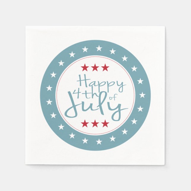 Stars and Stripes 4th of July Paper Napkin Set (Front)
