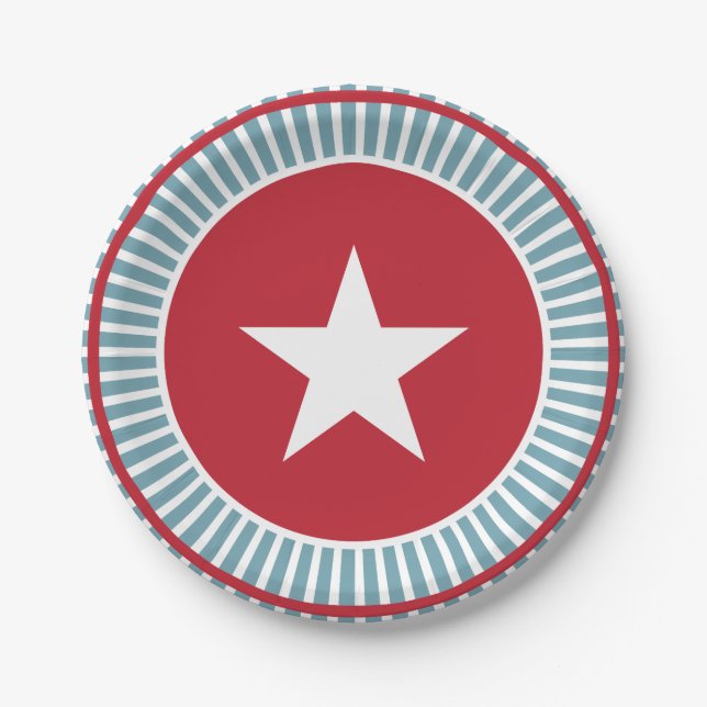 Stars and Stripes 4th of July PartyPaper Plate (Front)