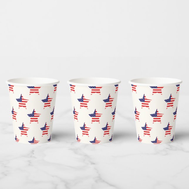 Stars and stripes 4th of July Patriotic Paper Cups (Multi)