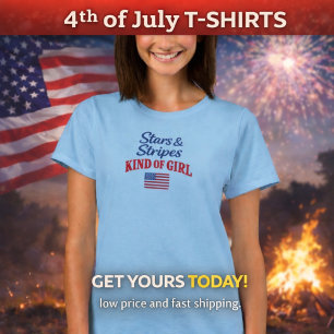 Stars and Stripes 4th of July T-shirt for Her