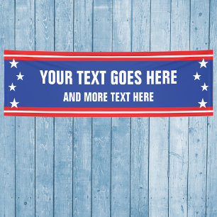 Stars and stripes 4th of July with custom text Banner