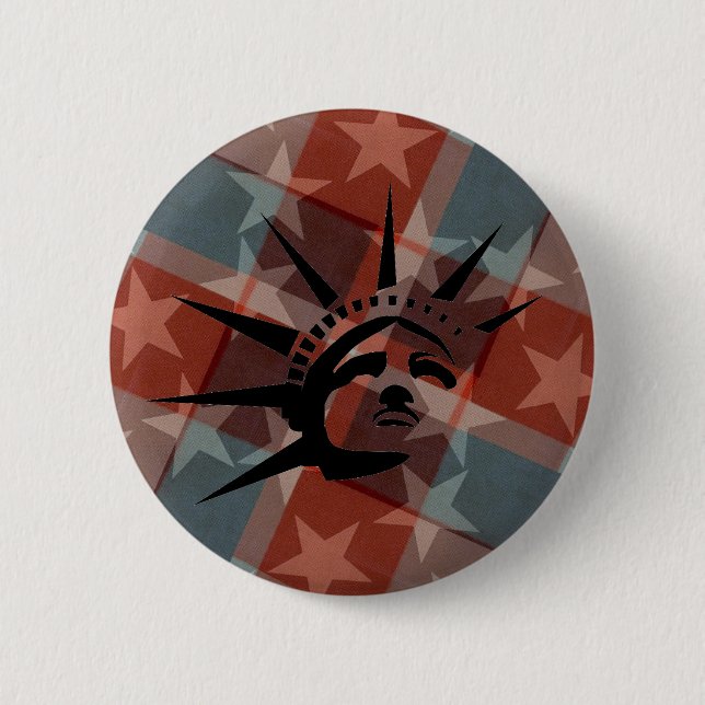 Stars and Stripes 6 Cm Round Badge (Front)
