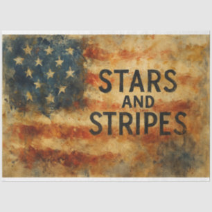 Stars and Stripes Abstracted Decoupage Paper