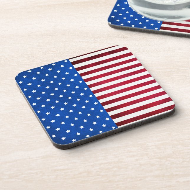 Stars and Stripes-American Flag by Shirley Taylor Coaster (Left Side)